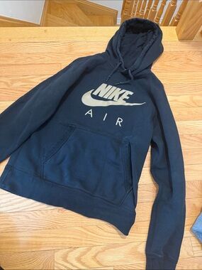 Nike Black Hoodie with White Nike Air Logo